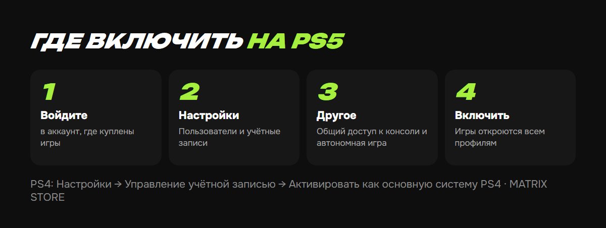 Где включить основную консоль на PS5 и PS4
