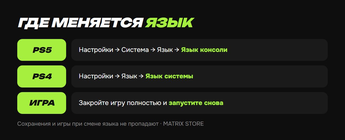 Где меняется язык на PS5 и PS4